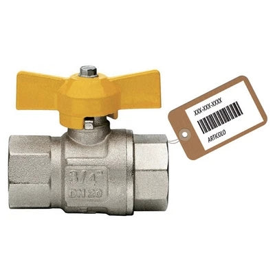 Valvola a sfera gas ff con farfalla mod. london f-brico 1/2 dn 15