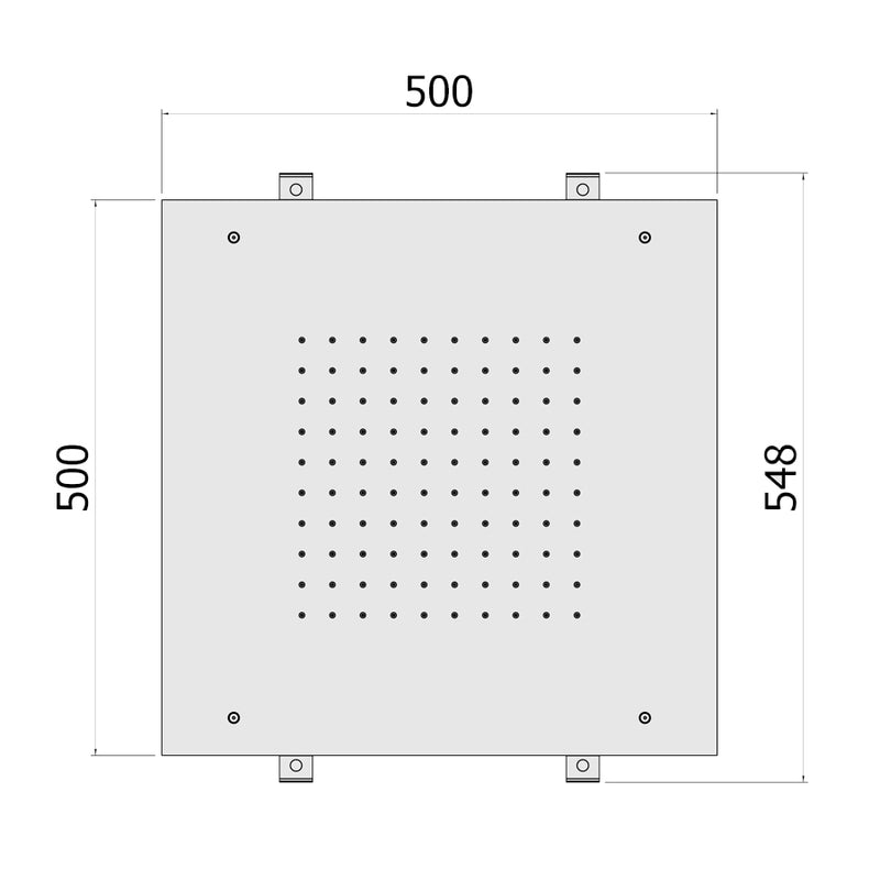 Soffione doccia quadrato a soffitto 50x50 cm Paffoni Boston by CeramicStore | Lo specialista del tuo bagno