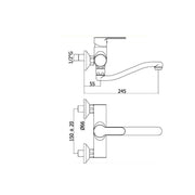 Miscelatore Lavello a Muro Paffoni Blu con canna tubo serpente BLU161CR by CeramicStore | Lo specialista del tuo bagno