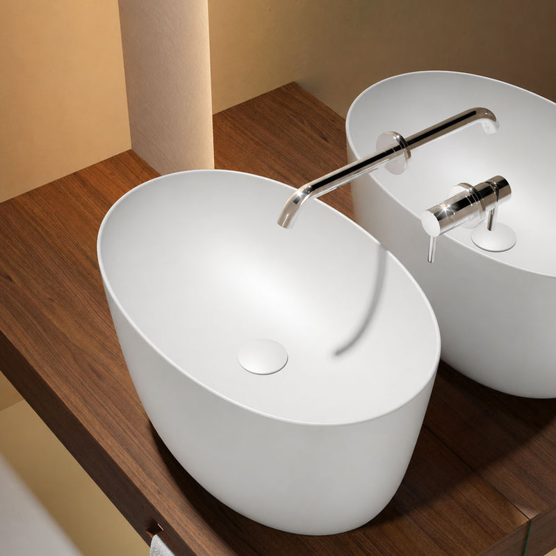Lavabo da appoggio Gran Mascalzone Domus Falerii 62X40 H 35,5 cm bianco Lucido