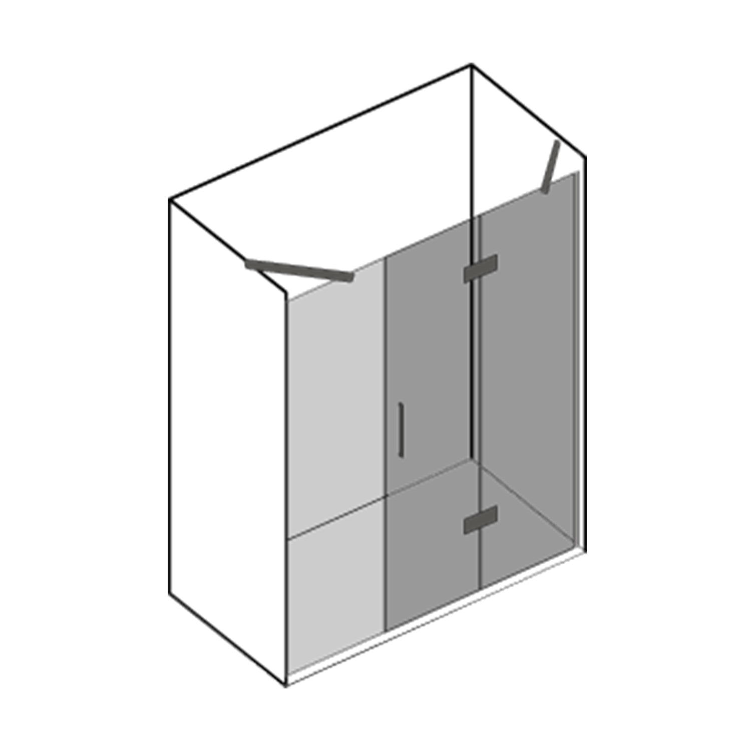 Box doccia a nicchia apertura a battente DESTRA cm 70+120 modello Atlas in cristallo temperato mm 8 by CeramicStore | Lo specialista del tuo bagno