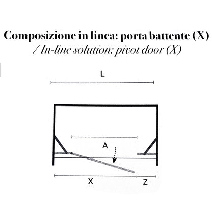 Box doccia a nicchia apertura a battente SINISTRA cm 100+90 modello Atlas in cristallo temperato mm 8 by CeramicStore | Lo specialista del tuo bagno