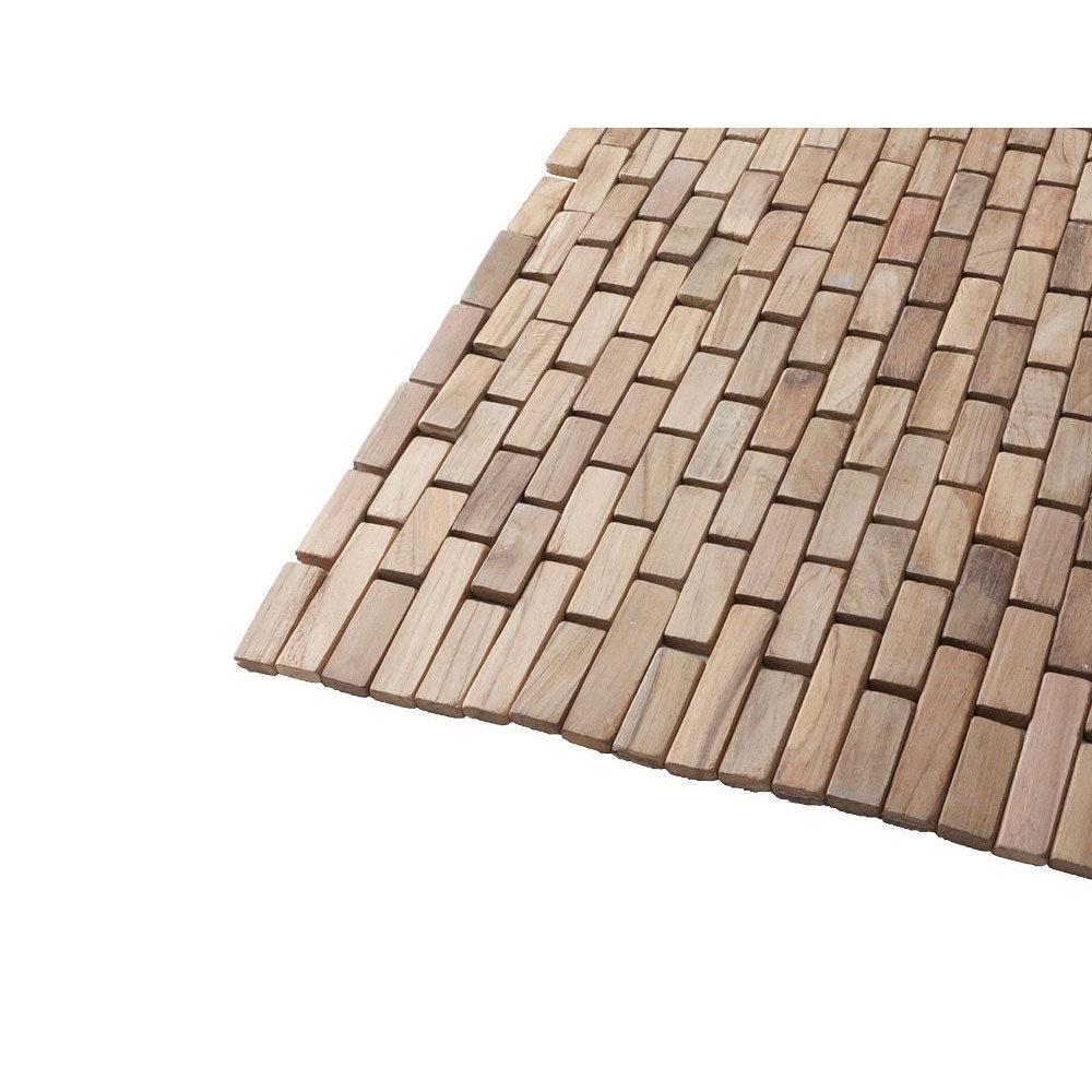 Tappeto modello 'Wood' in listelli di Teak naturale cm 50x90 by Cipi - Naturale by CeramicStore | Lo specialista del tuo bagno