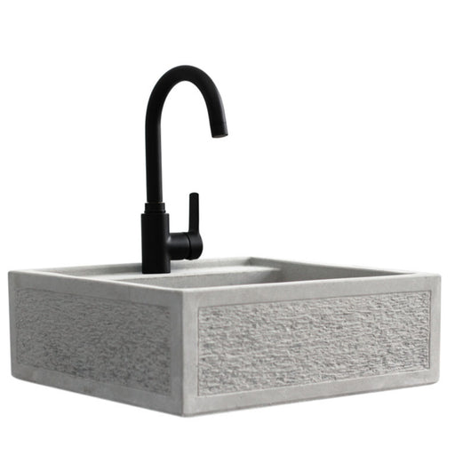 Lavello da esterno in cemento martellinato grigio cm 45x42x16h cm modello Navarra by CeramicStore | Lo specialista del tuo bagno
