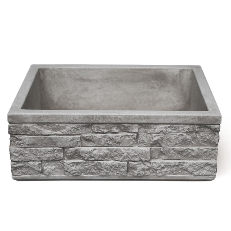 Lavello da esterno in pietra ricostruita grigio cm 45x35x16h cm modello Altopiano by CeramicStore | Lo specialista del tuo bagno