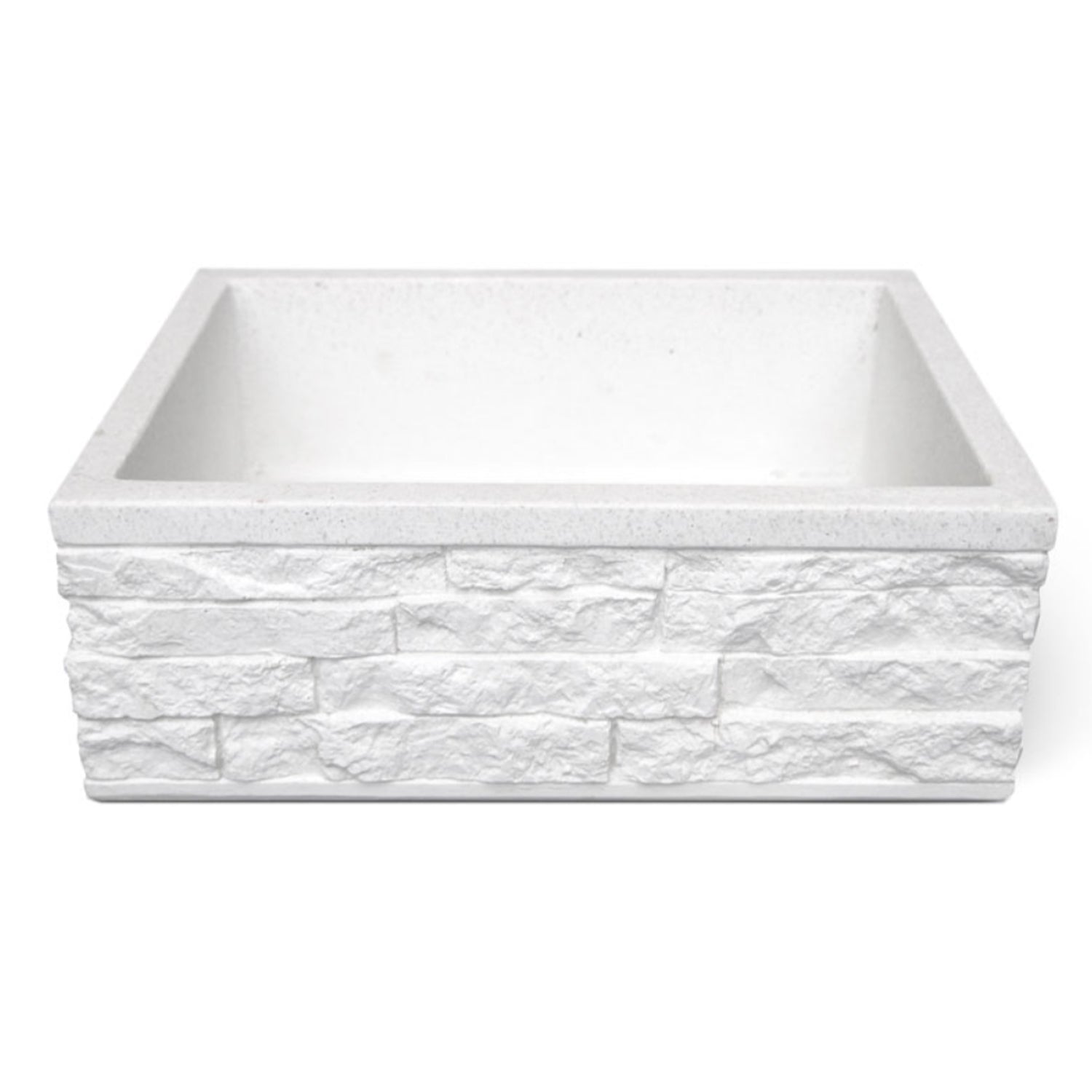 Lavello da esterno in pietra ricostruita bianco cm 45x35x16h cm modello Altopiano by CeramicStore | Lo specialista del tuo bagno