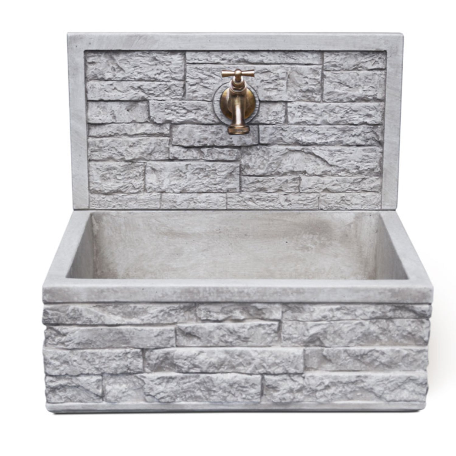Lavello da esterno in cemento con para schizzi grigio cm 45x35x16h cm modello Q-Altopiano by CeramicStore | Lo specialista del tuo bagno