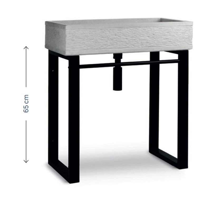 Supporto in acciaio zincato verniciato nero per lavabi da esterno cm 45x65h modello Take by CeramicStore | Lo specialista del tuo bagno