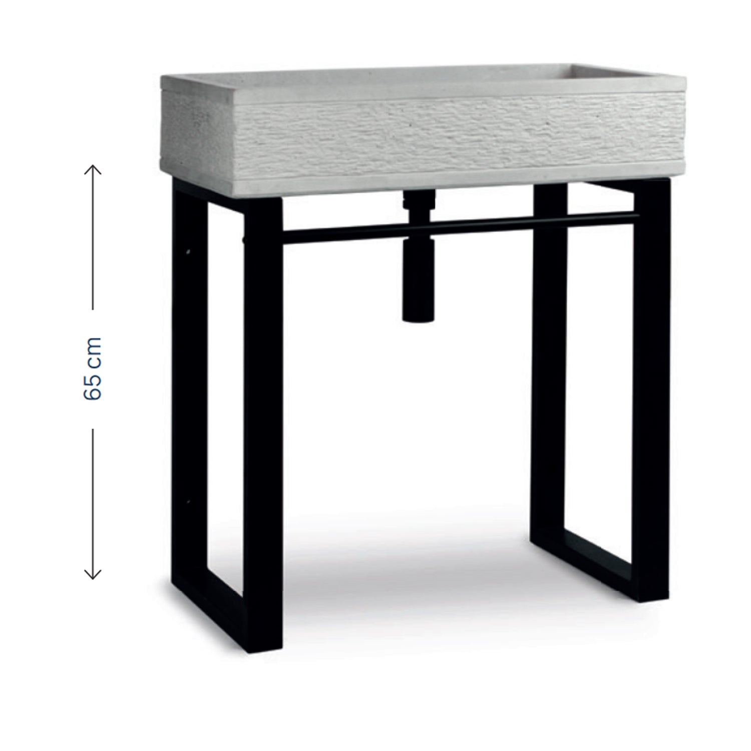 Supporto in acciaio zincato verniciato nero per lavabi da esterno cm 65x65h modello Take by CeramicStore | Lo specialista del tuo bagno