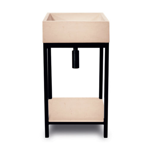 Supporto in metallo nero per acquai con mensola in cemento rosa cm 44x74,5h Modello Prop by CeramicStore | Lo specialista del tuo bagno