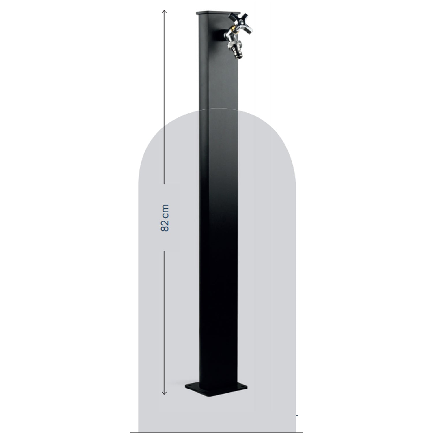 Punto acqua a terra con rubinetto in alluminio verniciato nero modello Fasten by CeramicStore | Lo specialista del tuo bagno