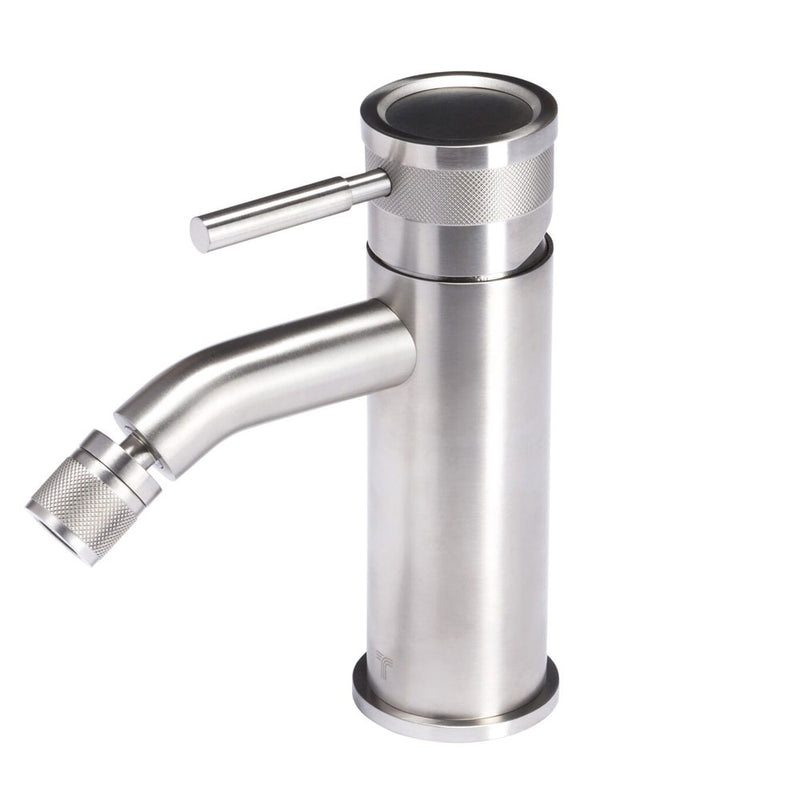 Rubinetto miscelatore Bidet  in acciaio inox 316L Finitura Spazzolata senza scarico e bocca di erogazione con anticalcare