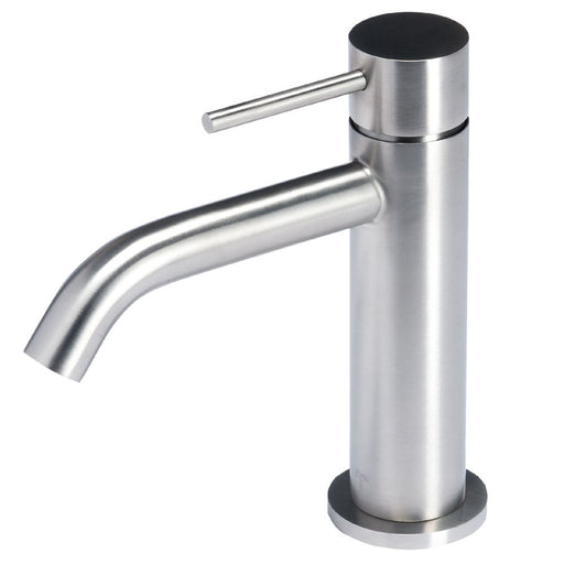 Rubinetto miscelatore Lavabo in acciaio inox 316L Finitura Spazzolata senza scarico Tubico Tevere