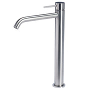 Rubinetto miscelatore Lavabo Alto in acciaio inox 316L Finitura Spazzolata senza scarico Tubico Tevere