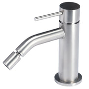 Rubinetto miscelatore Bidet in acciaio inox 316L Finitura Spazzolata senza scarico Tubico Tevere by CeramicStore | Lo specialista del tuo bagno