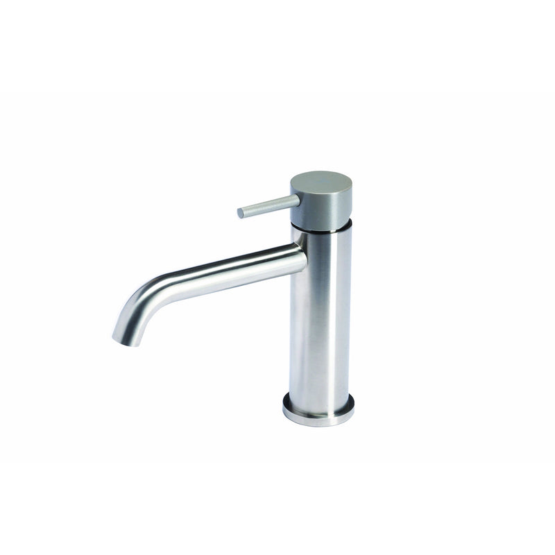 Rubinetto miscelatore Lavabo senza scarico  in acciaio inox Finitura Spazzolata con Maniglia colore Roccia Tubico Colorado