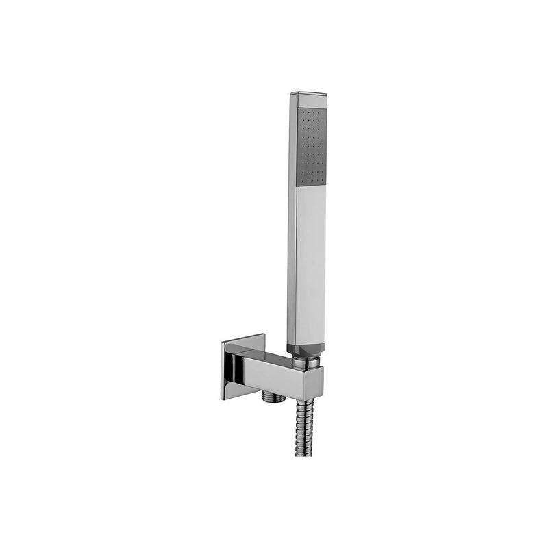 Set soffione doccia quadrato e braccio doccia quadrato con miscelatore incasso tilt e set duplex doccia Cromo Paffoni