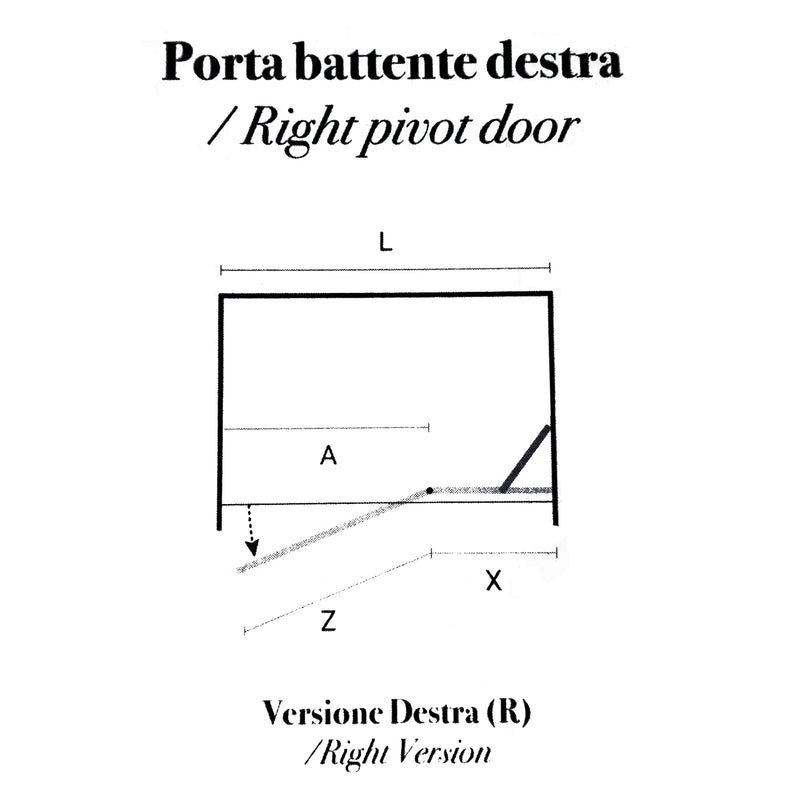 Porta doccia battente versione destra cm 100 modello Atlas in cristallo temperato mm 8 by CeramicStore | Lo specialista del tuo bagno
