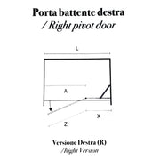 Porta doccia battente versione destra cm 75 modello Atlas in cristallo temperato mm 8 by CeramicStore | Lo specialista del tuo bagno