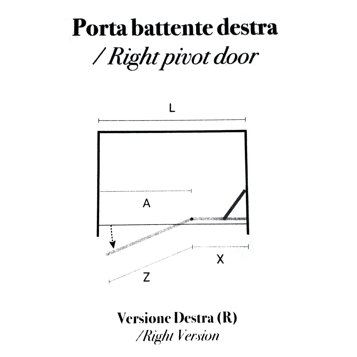 Porta doccia battente versione destra cm 70 modello Atlas in cristallo temperato mm 8 by CeramicStore | Lo specialista del tuo bagno