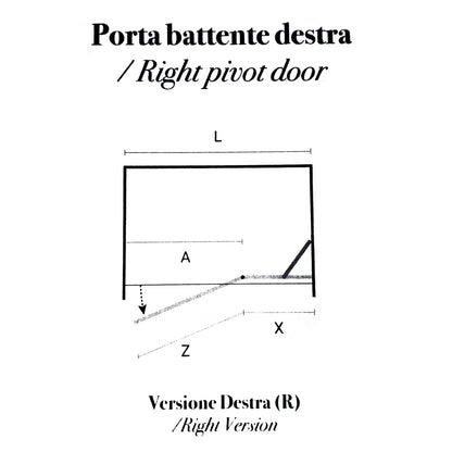 Porta doccia battente versione destra cm 70 modello Atlas in cristallo temperato mm 8 by CeramicStore | Lo specialista del tuo bagno