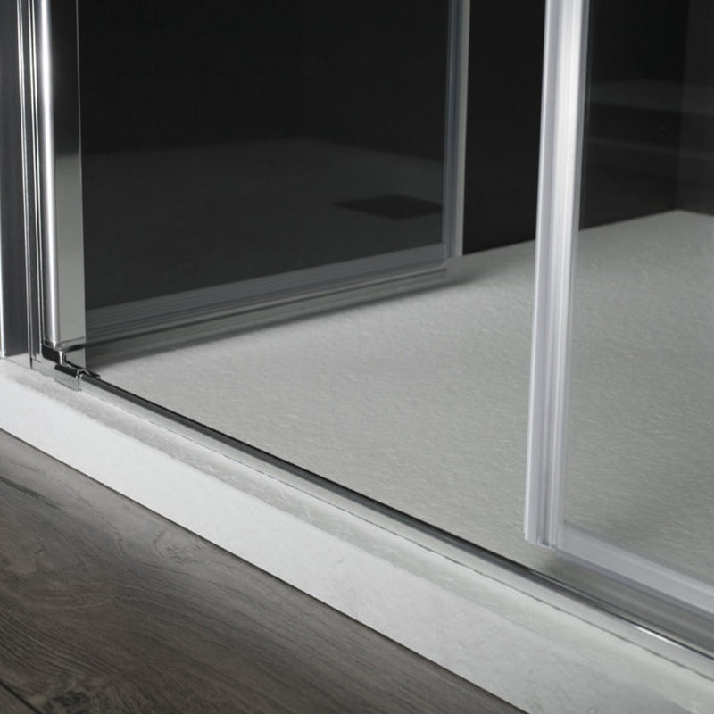 Porta doccia modello Ermes con apertura saloon da 120 cm in cristallo trasparente temperato 6 mm by CeramicStore | Lo specialista del tuo bagno