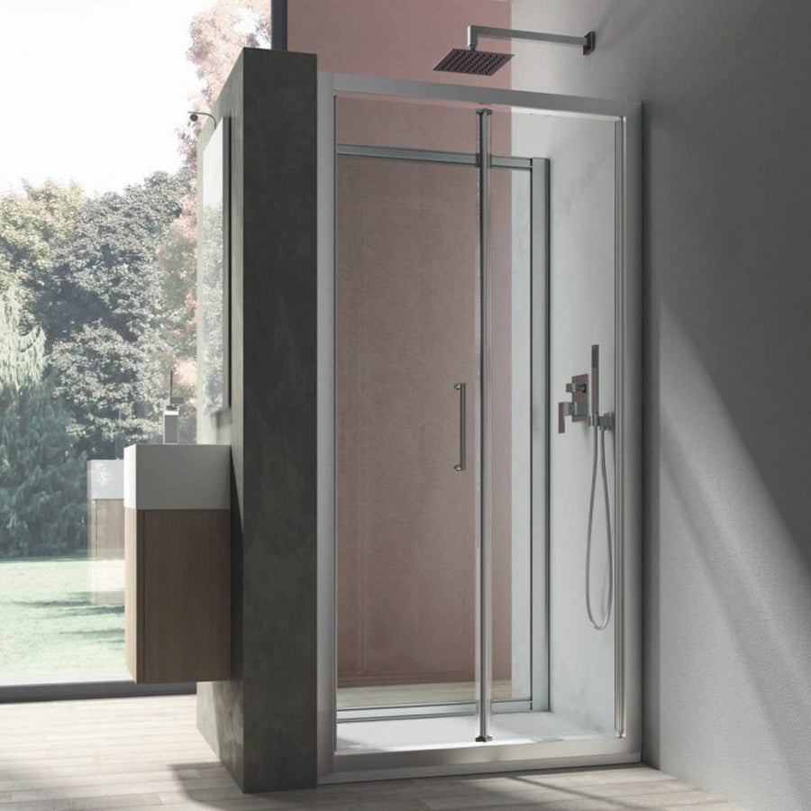 Porta doccia con apertura a soffietto modello Minerva da 70 cm in cristallo trasparente 6 mm by CeramicStore | Lo specialista del tuo bagno