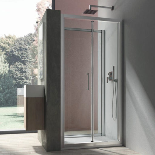 Porta doccia con apertura a soffietto modello Minerva da 70 cm in cristallo trasparente 6 mm by CeramicStore | Lo specialista del tuo bagno