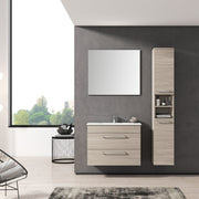 Mobile bagno sospeso con lavabo colonna e specchio color Olmo Rousseau modello Gio' 04 110 cm by CeramicStore | Lo specialista del tuo bagno