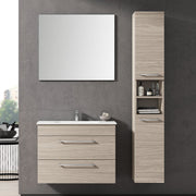 Mobile bagno sospeso con lavabo colonna e specchio color Olmo Rousseau modello Gio' 04 110 cm by CeramicStore | Lo specialista del tuo bagno