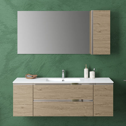 Composizione bagno sospesa con lavabo pensile e specchio modello York04 150 cm Rovere Nabucco by CeramicStore | Lo specialista del tuo bagno