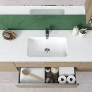 Composizione bagno sospesa con lavabo pensile e specchio modello York04 150 cm Rovere Nabucco by CeramicStore | Lo specialista del tuo bagno