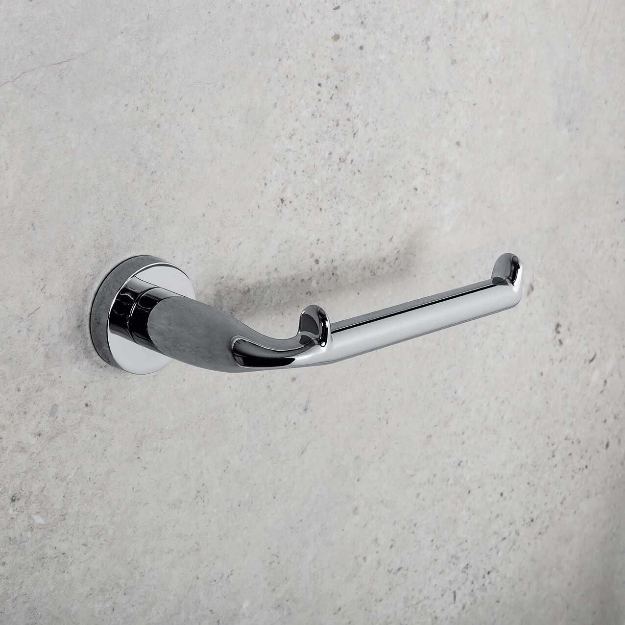 Portarotolo in ottone cromato Colombo Design collezione Basic Con fissaggio a tassello e ad incollo con kit opzionale