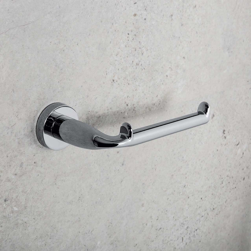 Portarotolo in ottone cromato Colombo Design collezione Basic Con fissaggio a tassello e ad incollo con kit opzionale