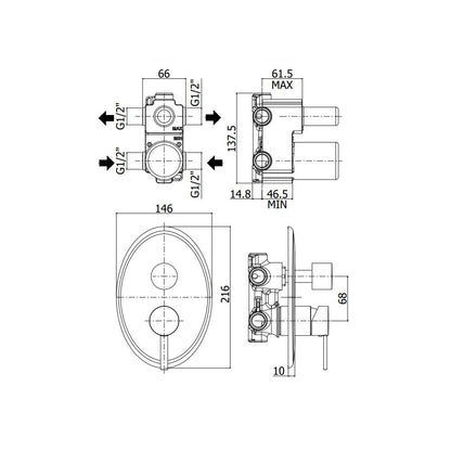 Miscelatore incasso doccia con deviatore con 2 Uscite serie Berry modello BR018CR cromato Paffoni by CeramicStore | Lo specialista del tuo bagno