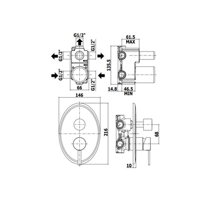 Miscelatore incasso doccia con deviatore con 3 Uscite serie Berry modello BR019CR cromato Paffoni by CeramicStore | Lo specialista del tuo bagno