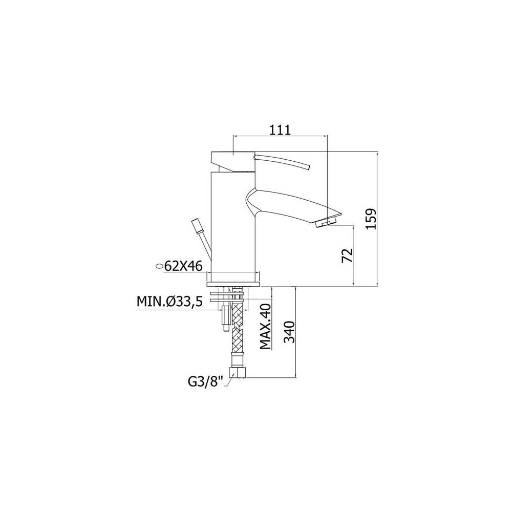 Miscelatore lavabo ellittico monocomando senza scarico serie Berry modello BR071CR cromato Paffoni by CeramicStore | Lo specialista del tuo bagno