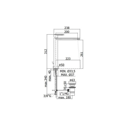 Miscelatore Lavabo alto prolungato con scarico click clak serie Candy modello CA081KCR cromato Paffoni by CeramicStore | Lo specialista del tuo bagno