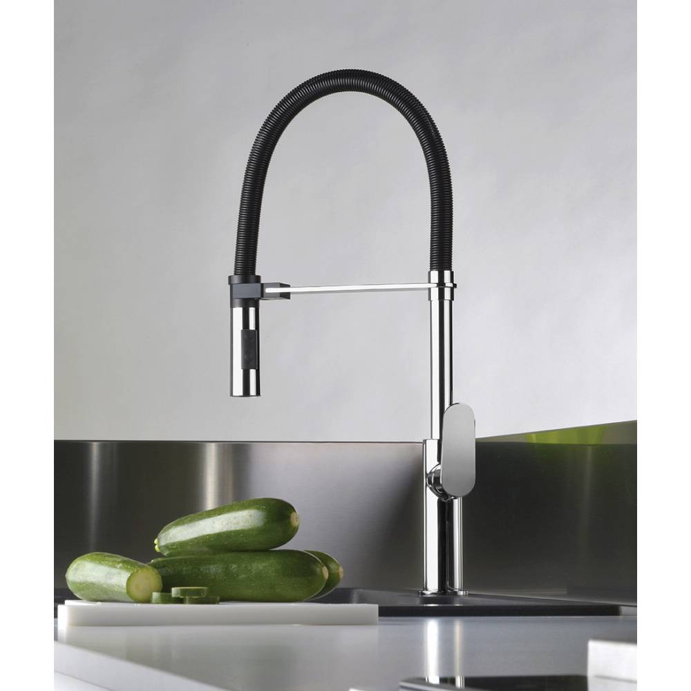 Miscelatore cucina Professional con doccetta serie Candy modello CA179CRNO cromato con molla nero opaco Paffoni by CeramicStore | Lo specialista del tuo bagno
