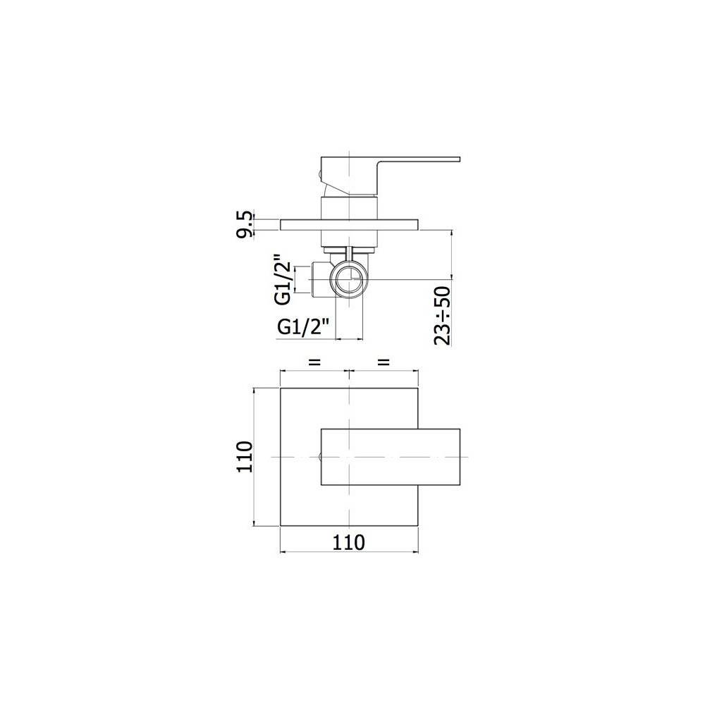 Miscelatore incasso doccia con piastra in metallo serie EFFE modello EF010CR/M cromato Paffoni by CeramicStore | Lo specialista del tuo bagno