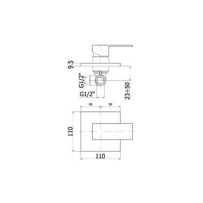 Miscelatore incasso doccia con piastra in metallo serie EFFE modello EF010CR/M cromato Paffoni by CeramicStore | Lo specialista del tuo bagno