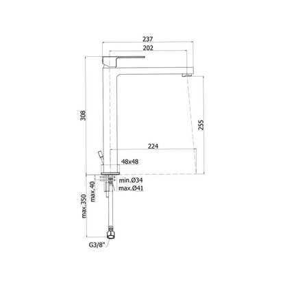 Miscelatore lavabo prolungato con scarico clic clac serie Effe modello EF081KCR cromato Paffoni by CeramicStore | Lo specialista del tuo bagno