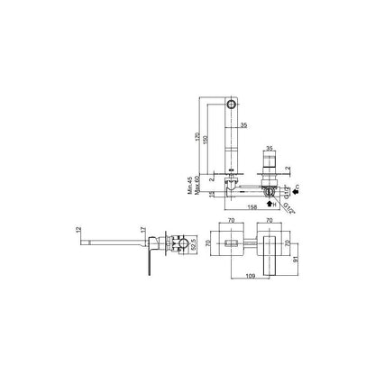 Miscelatore lavabo incasso 2 Fori serie Effe modello EF104CR70 cromato Paffoni by CeramicStore | Lo specialista del tuo bagno