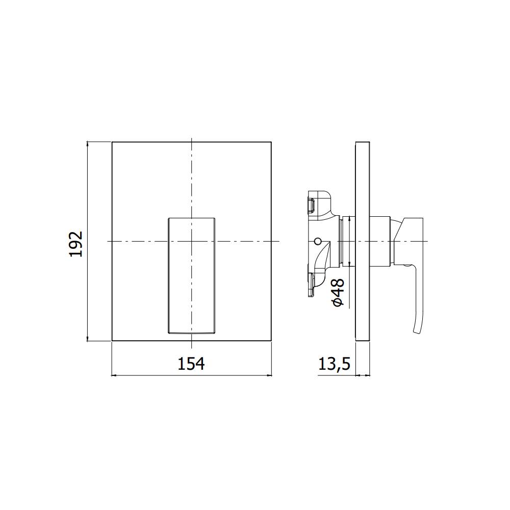 Miscelatore incasso doccia per PBOX 010 piastra ABS serie Effe modello EFBOX010CR cromato Paffoni by CeramicStore | Lo specialista del tuo bagno