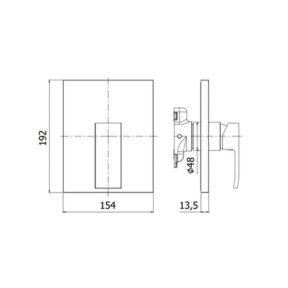 Miscelatore incasso doccia per PBOX 010 piastra ABS serie Effe modello EFBOX010CR cromato Paffoni by CeramicStore | Lo specialista del tuo bagno