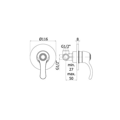 Miscelatore incasso doccia serie Flavia modello FA010BR bronzato Paffoni by CeramicStore | Lo specialista del tuo bagno