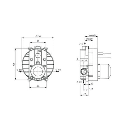 Corpo ad incasso A1300NU per miscelatori doccia Ideal Standard by CeramicStore | Lo specialista del tuo bagno