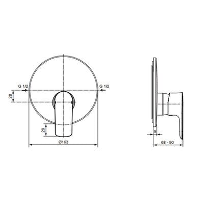 Miscelatore monocomando doccia senza corpo incasso Ideal Standard Connect AIR by CeramicStore | Lo specialista del tuo bagno