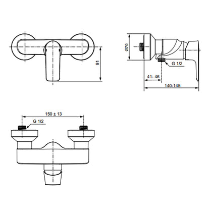 Miscelatore esterno per doccia o vasca di marca Ideal Standard Connect AIR MagneticGrey by CeramicStore | Lo specialista del tuo bagno