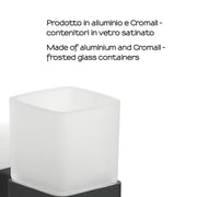 Portaspazzolini a parete con contenitore in Vetro Satinato Gedy serie Lounge - Nero Matt